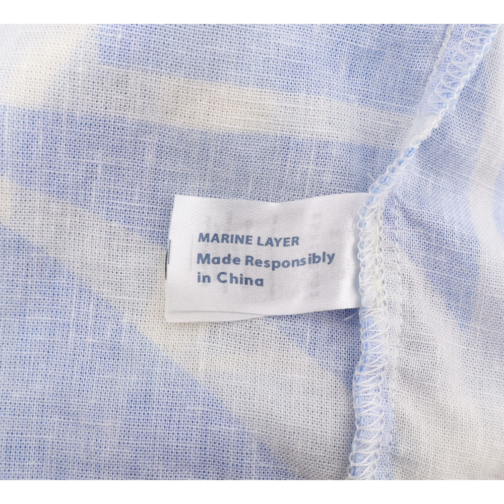Marine Layer Sz M Selene Maxi Smocked Dress Blue Azul Mosaic Resortwear Cruise - Picture 6 of 9